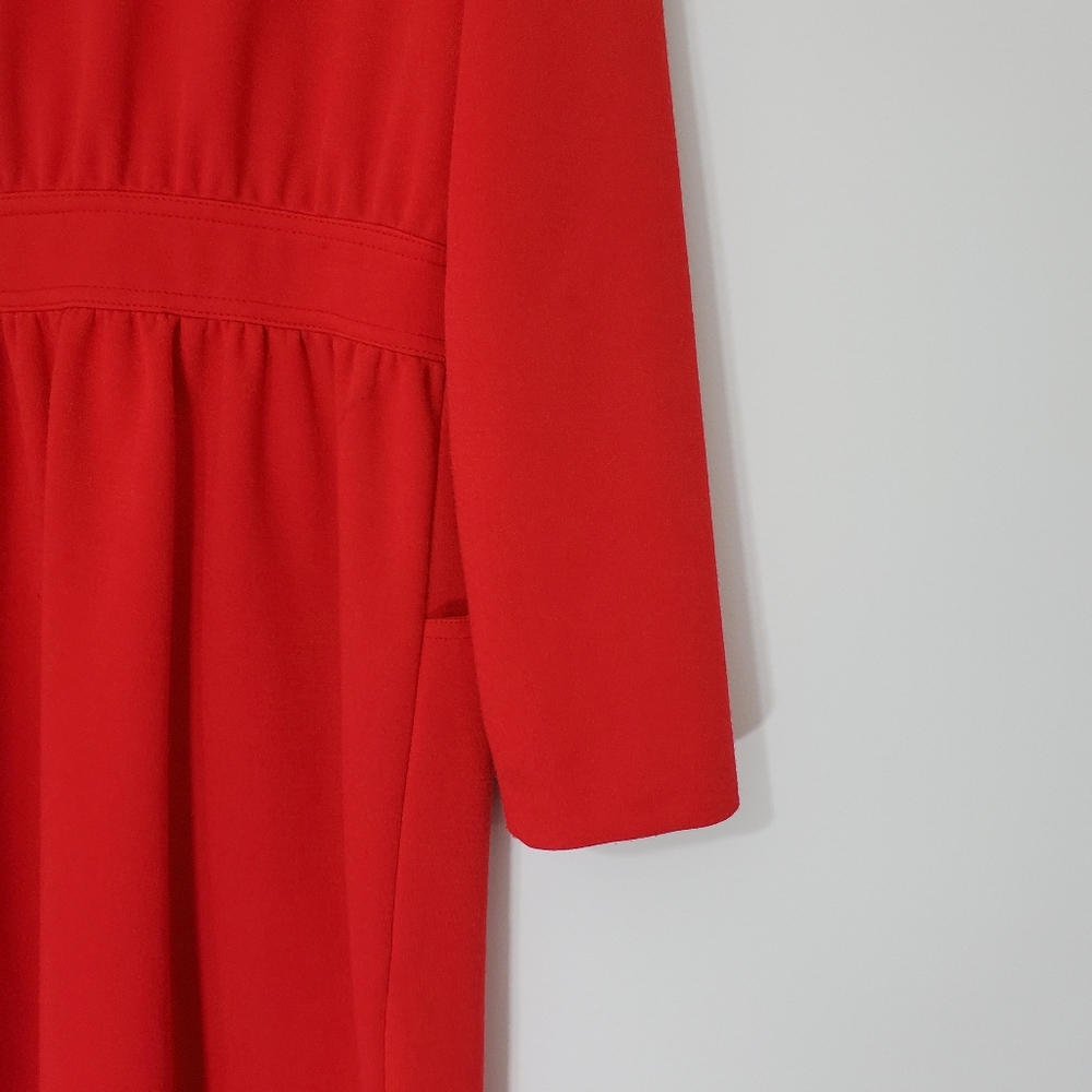 Vintage Leslie Fay Red Dress, Size10 - Picture 6 of 10